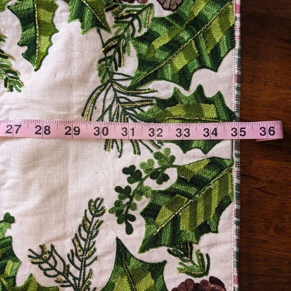 Holiday Table Runner w Poinsettias - Picture 6 of 7